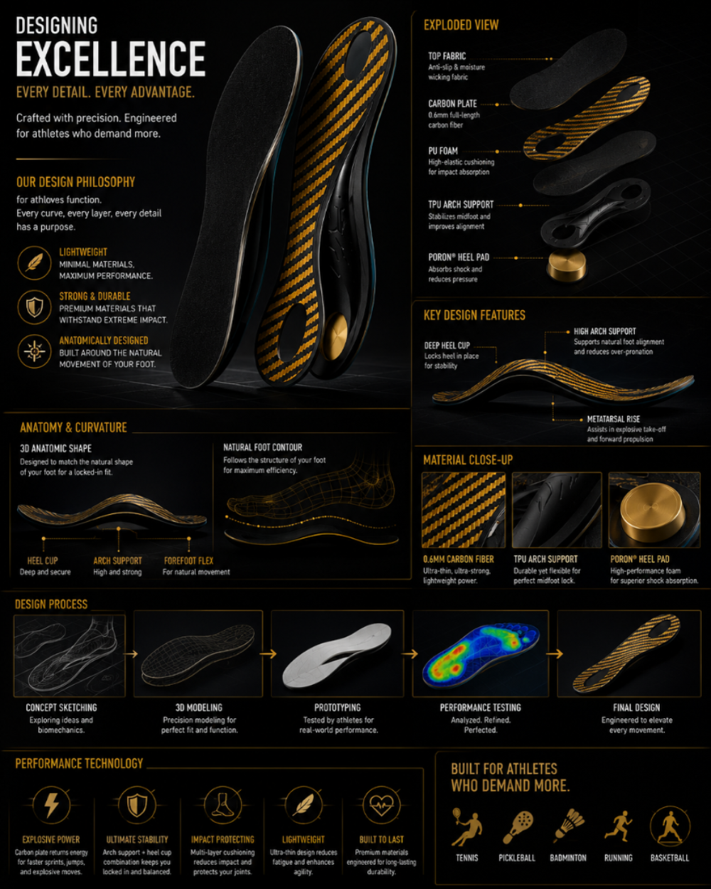 DRAKO TITAN — Pro Carbon Plate Insoles for All Sports